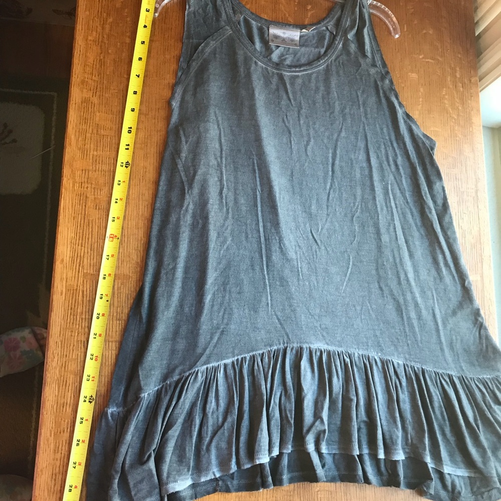 Sleeveless Tunic with Ruffle Hem